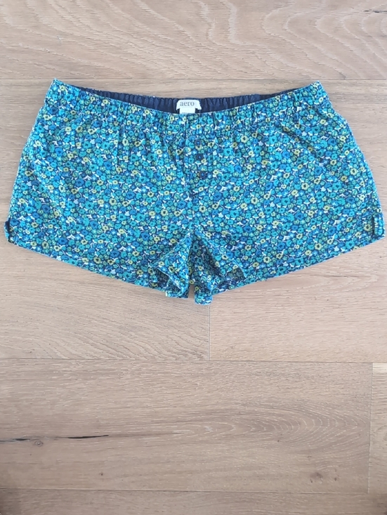 AERO Other - Aero Blue Floral Elastic-Waist Sleep Shorts
